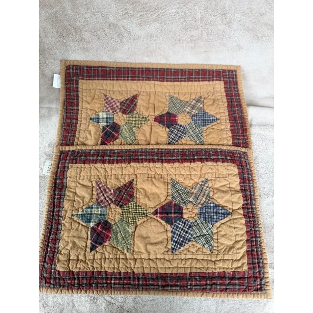 VHC Brands Victorian Heart Co Arlington Quilted Patchwork Star Placemats